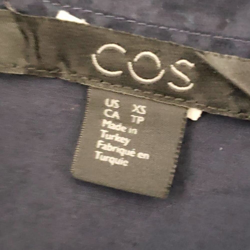 Cos Color Block Button Front Top Navy & Black - image 2